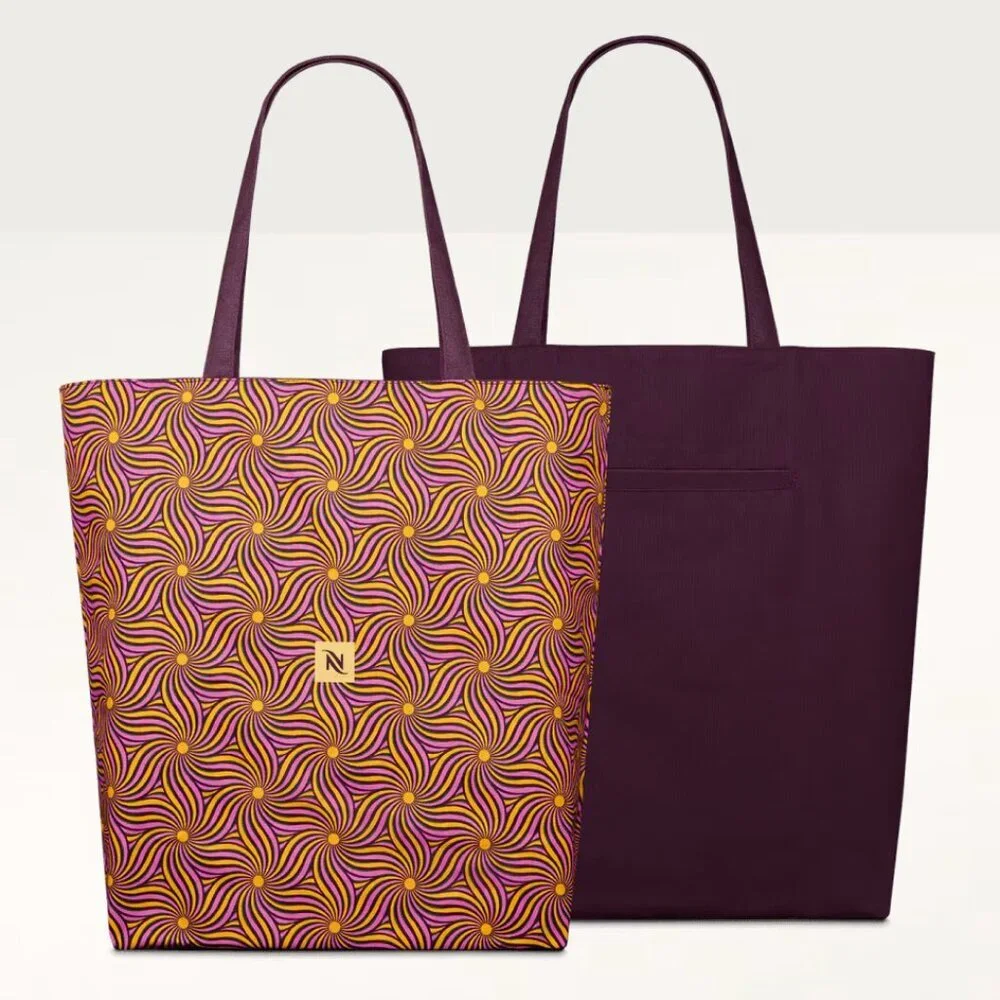 NWT Limited Edition Nespresso Festive Reversible Tote — by Thandiwe Muriu